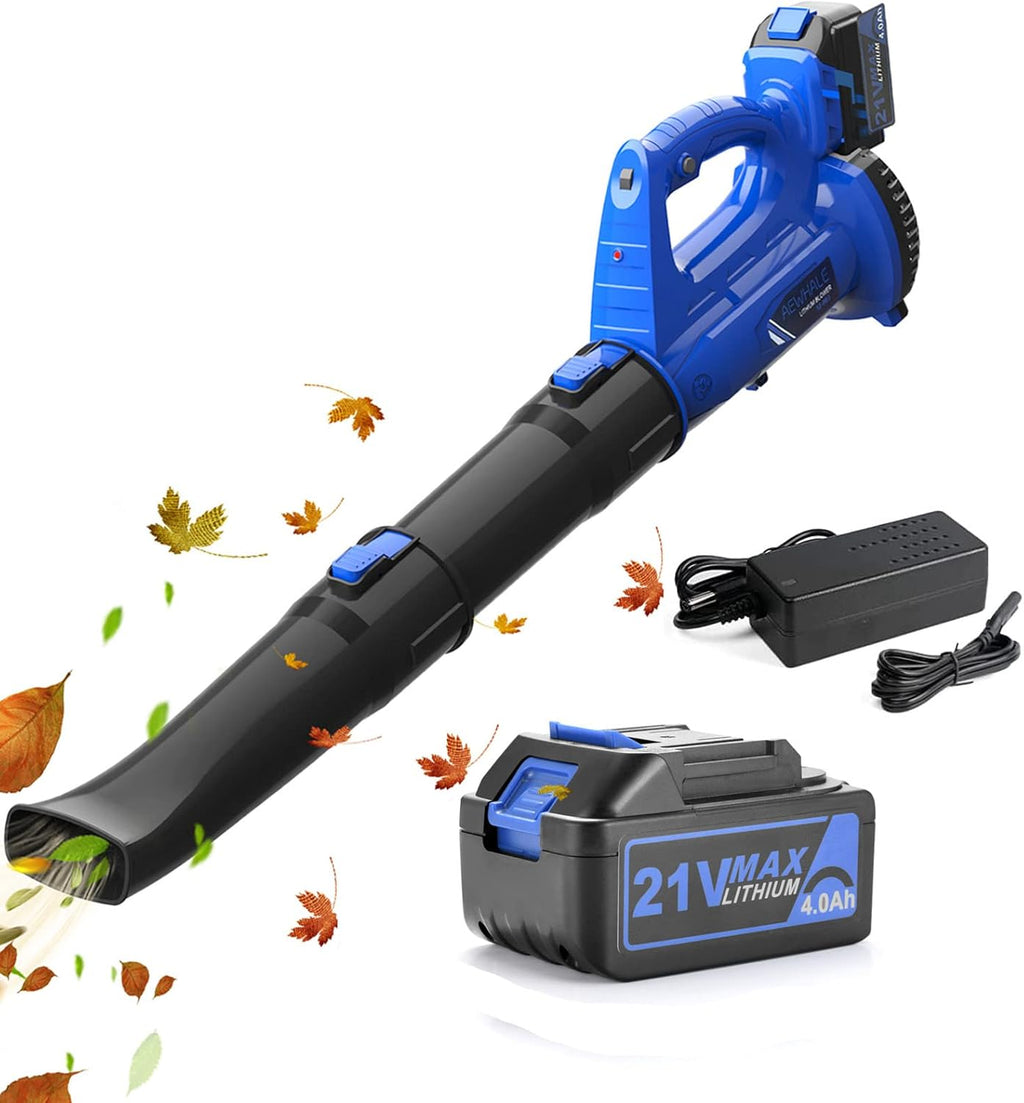 Cordless Handheld Leaf Blower with 2.0Ah Battery and Charger, 2 Speeds, 2 Adjustable Tubes, Dark Green, Pack of 2 G9891