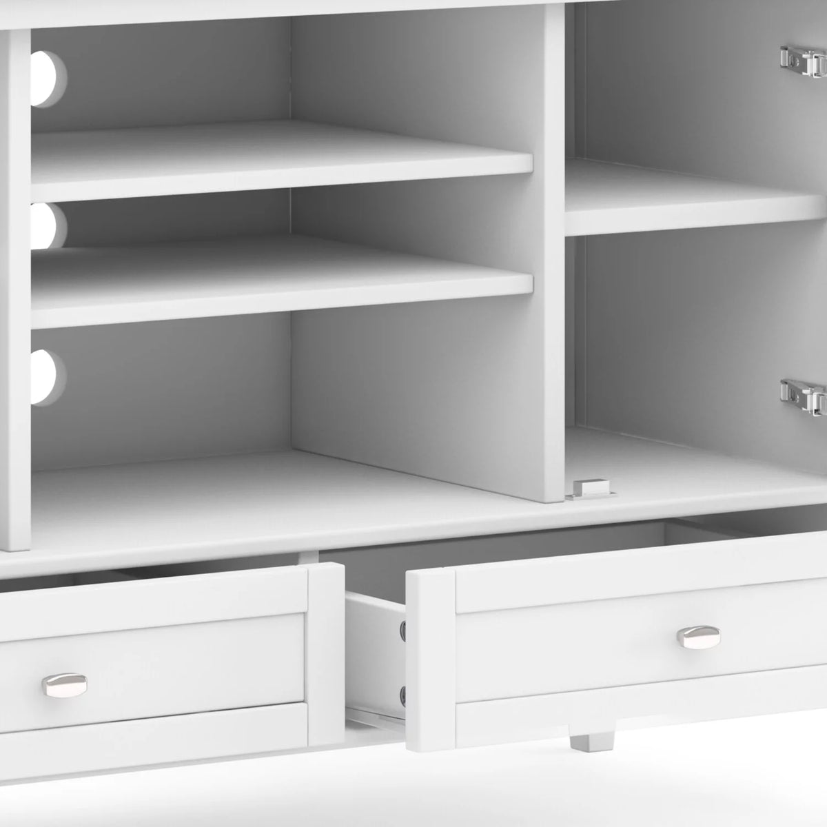 White Solid Wood TV Media Stand F9765