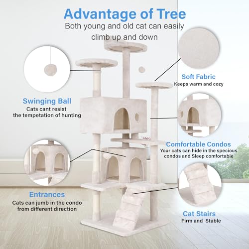 54in Dark Gray Cat Tree Q2797