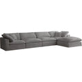 Gray Velvet Modular Sectional F5680