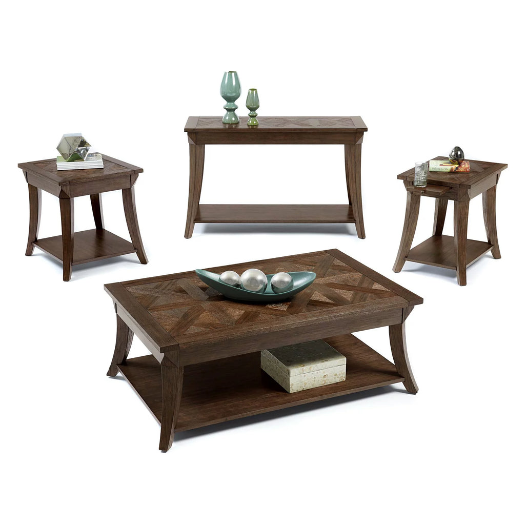 Wood End Table in Dark Poplar Brown I3156