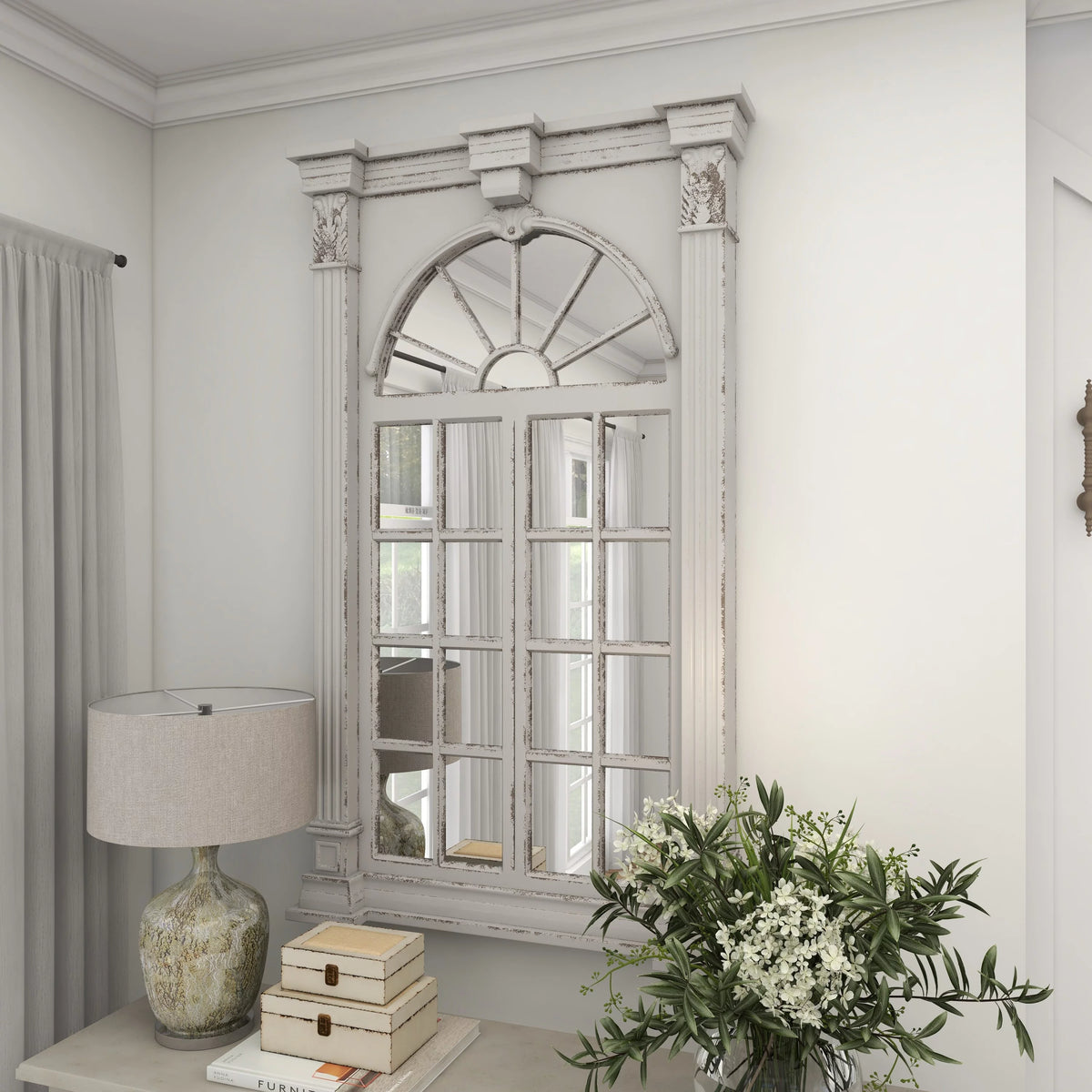 Cream Arched Wall Mirror S897