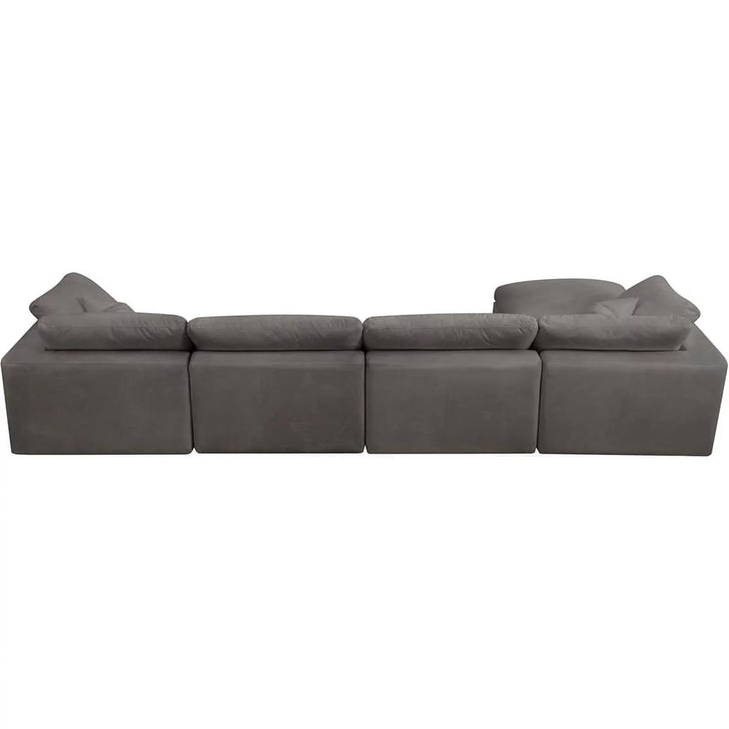 Gray Velvet Modular Sectional F5680