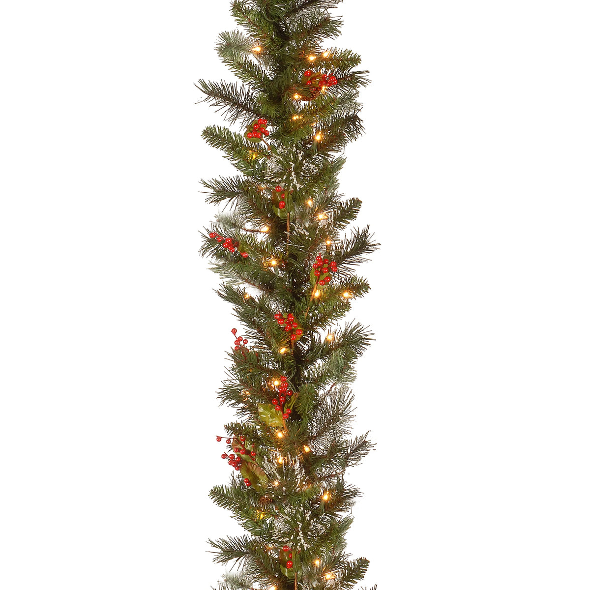 Pre-Lit Artificial Christmas Garland, Green, White Lights, 9 Feet L982