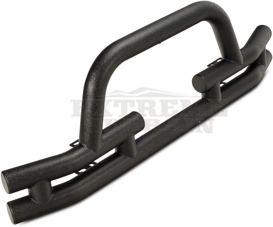 Textured Black Tubular Front Bumper with Winch Cutout N6597