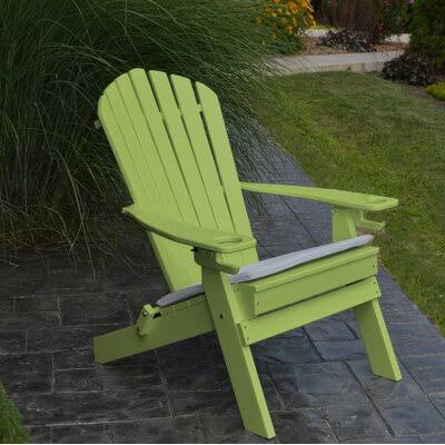 Tropical Lime Plastic Folding Adirondack Chair X676762