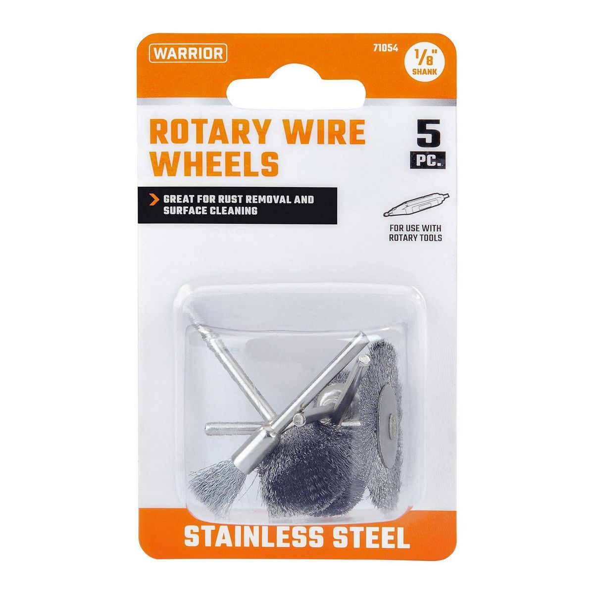 Stainless Steel Rotary Wire Wheel and Brush Set, 5-Piece V7500
