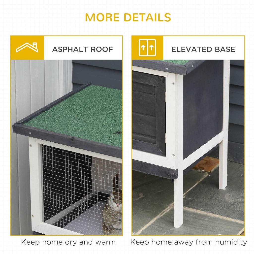 Wooden Rabbit Hutch with Pull-Out Tray L31150
