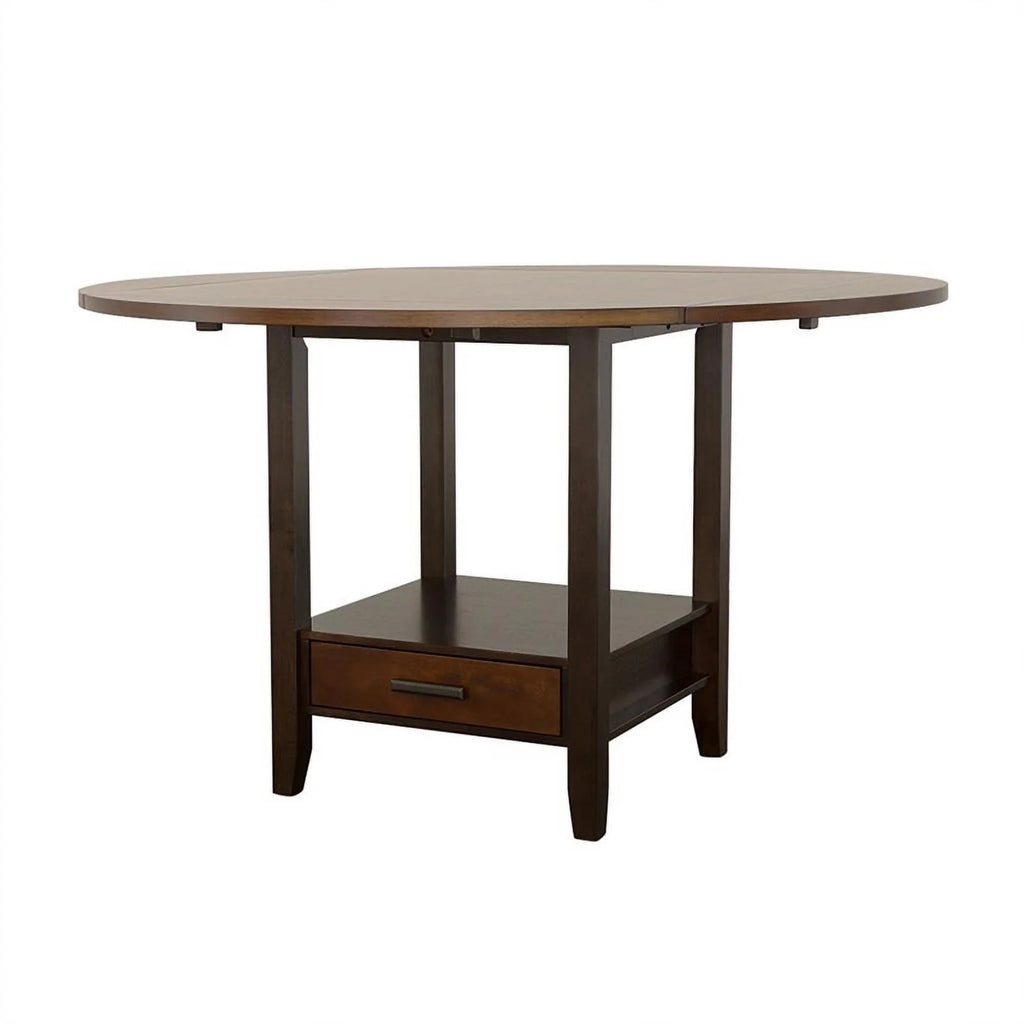 Wood Round Counter Height Drop Leaf Table X6105