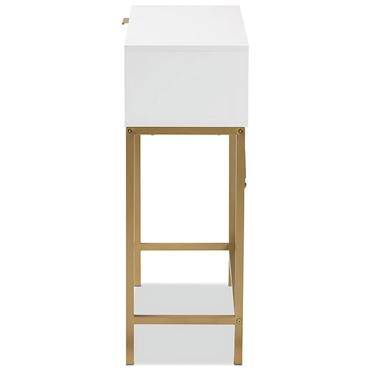 Oak Brown and White 1-Drawer Console W49413