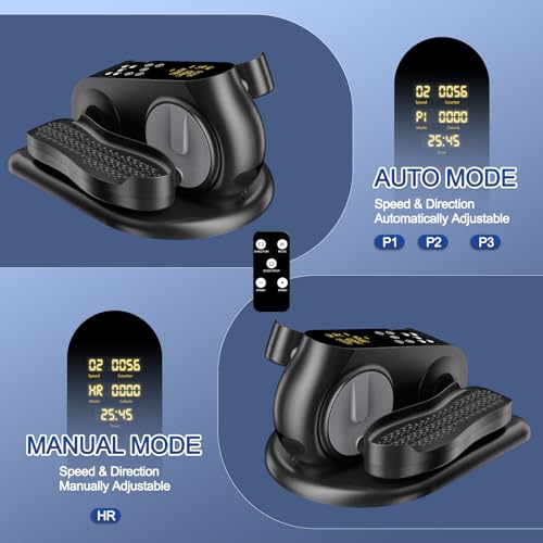 Under Desk Elliptical Machine Portable Seated Pedal Exerciser with Remote Control E860095