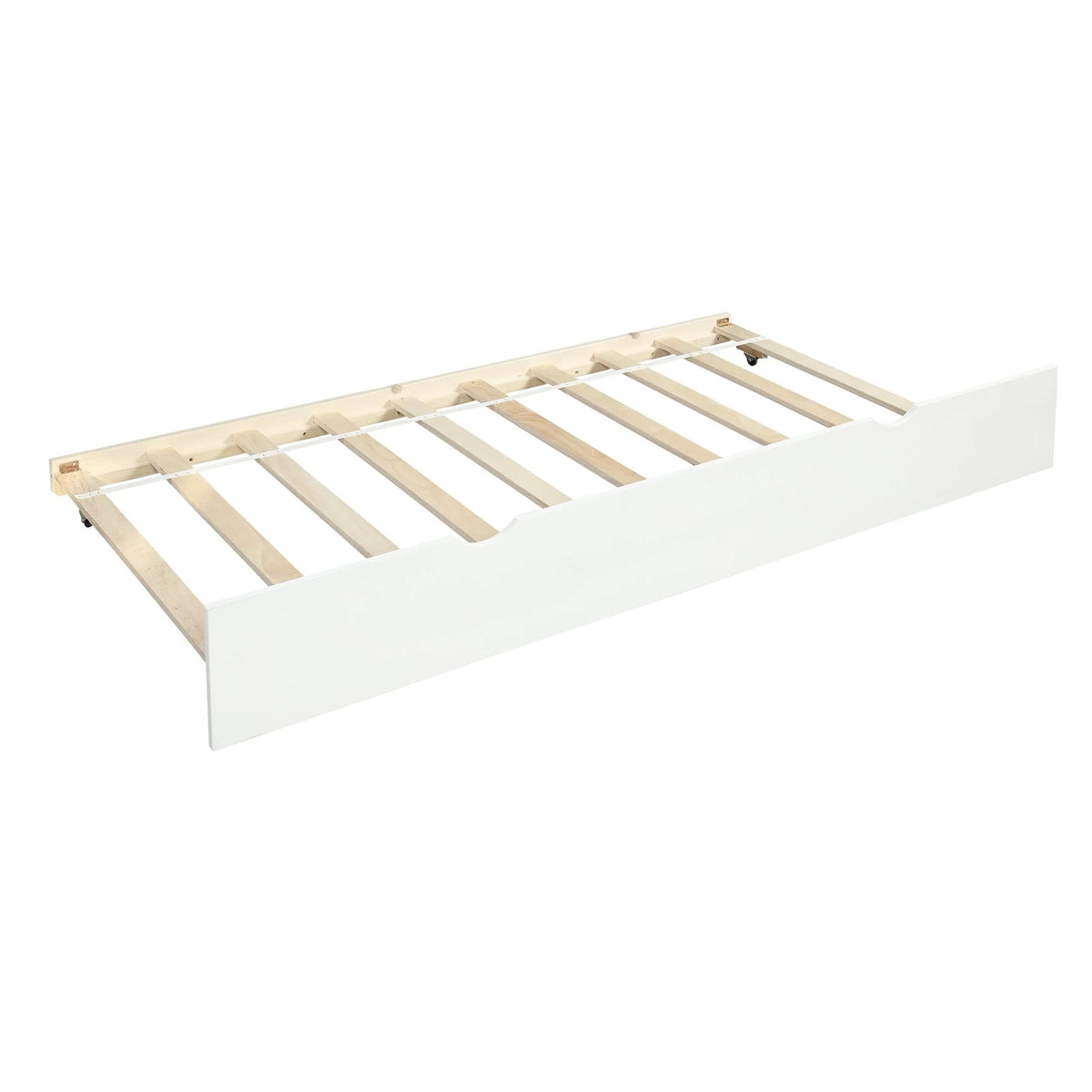 White Twin Wood Daybed with Trundle and Guardrails E639
