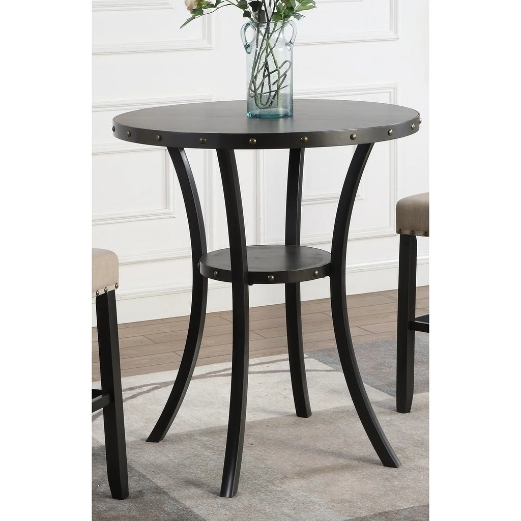 Round 36" Espresso Finish Bar Table S265