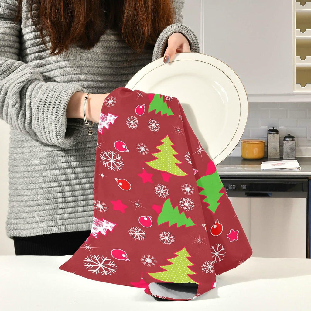 Red Green Kitchen Towels Set of 6 Dishcloths 28'' x 18'' X956