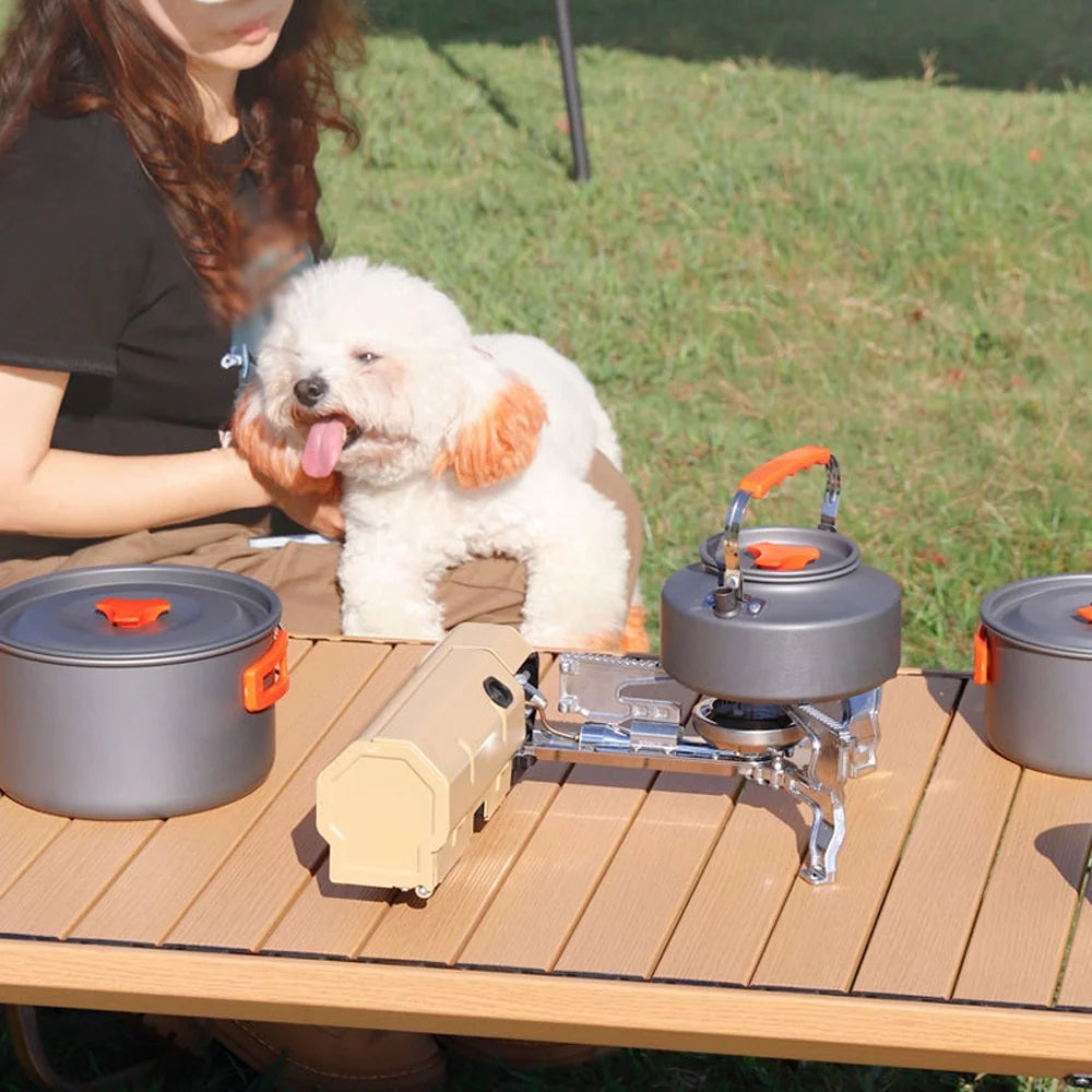 Portable Folding Butane Camping Stove 2600W with Electronic Ignition Carrying Bag X202241