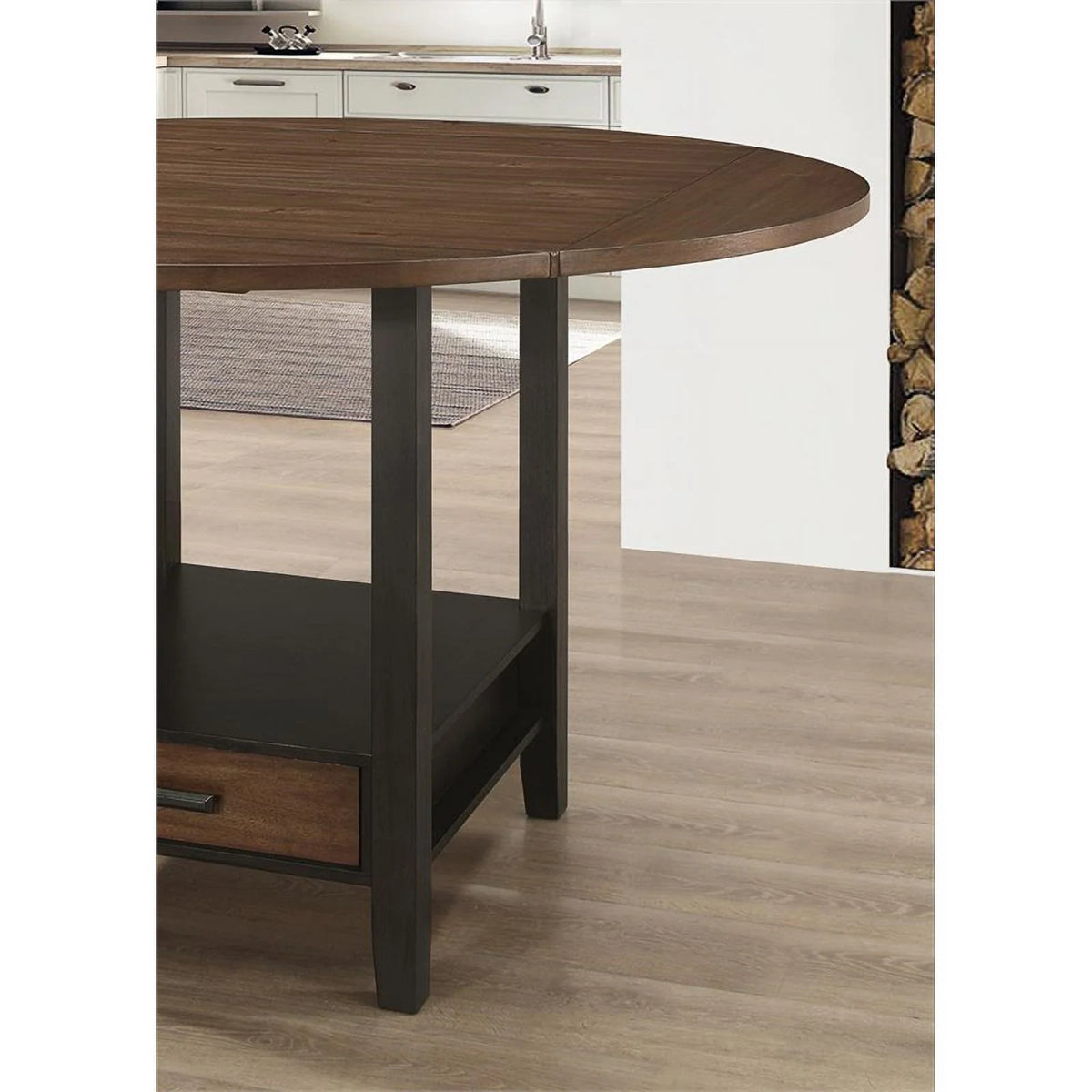 Wood Round Counter Height Drop Leaf Table X6105