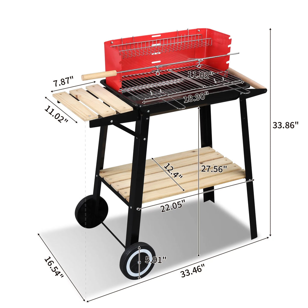 Charcoal Grill with Wheels V942094