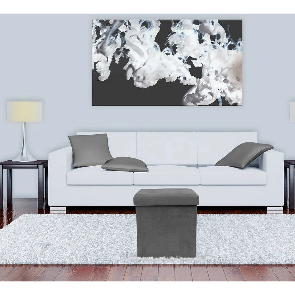 Foldable Suede Storage Ottoman P283