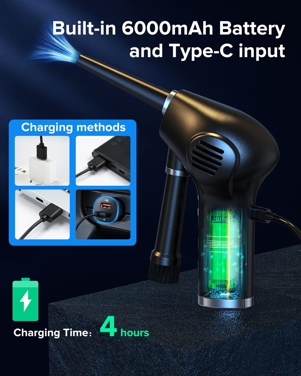 Cordless Electric Air Duster with Rechargeable Battery Q6299