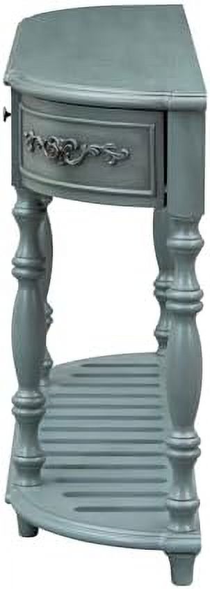 Retro Curved Console Table with 2 Top Drawers and Solid Wooden Frame P39818