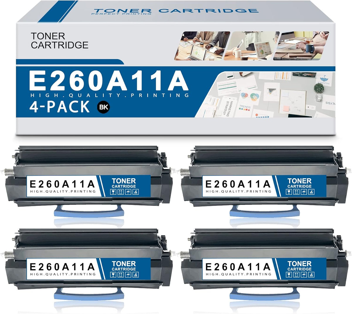 4 Black Remanufactured Toner Cartridge for Lexmark Printer U817