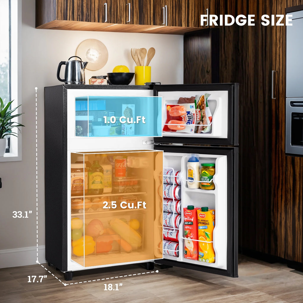 3.5 Cu.Ft Black Mini Fridge with Freezer Z897