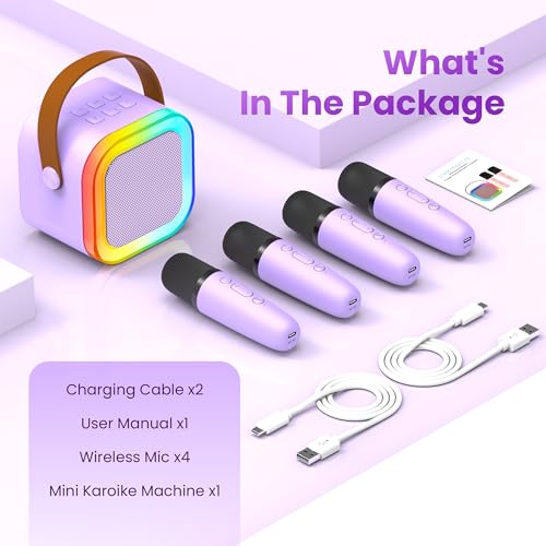 Portable Bluetooth Speaker with 2 Wireless Karaoke Microphones N1657
