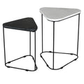 Black and White Triangle Marble Nesting Accent Tables U486836