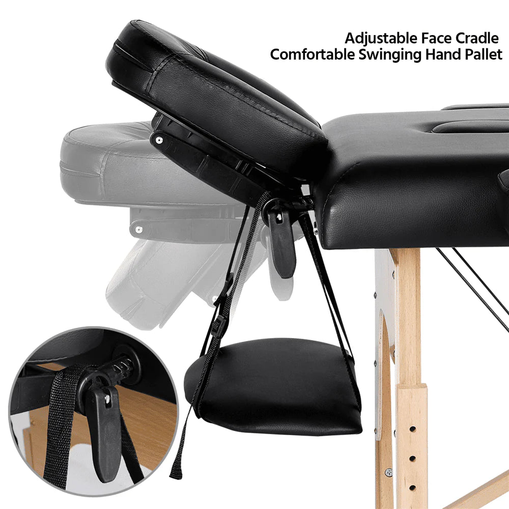Black Adjustable Folding Massage Bed C161