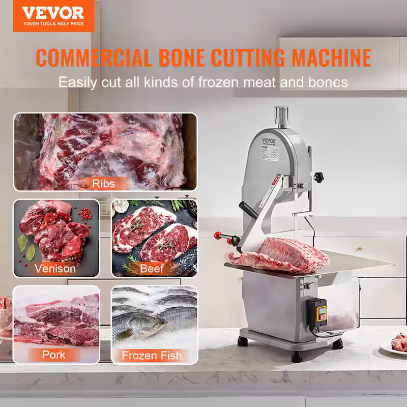 1100-Watts Stainless Steel Meat Bandsaw U5845