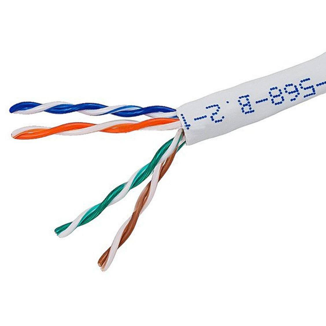 White 24AWG Cat5e UTP Solid Bulk Ethernet Cable Z2490