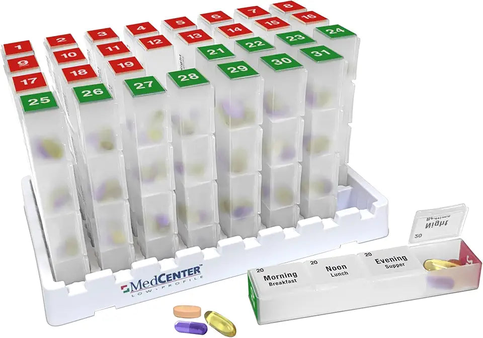 31 Day 4 Times a Day Pill Box Organizer W624