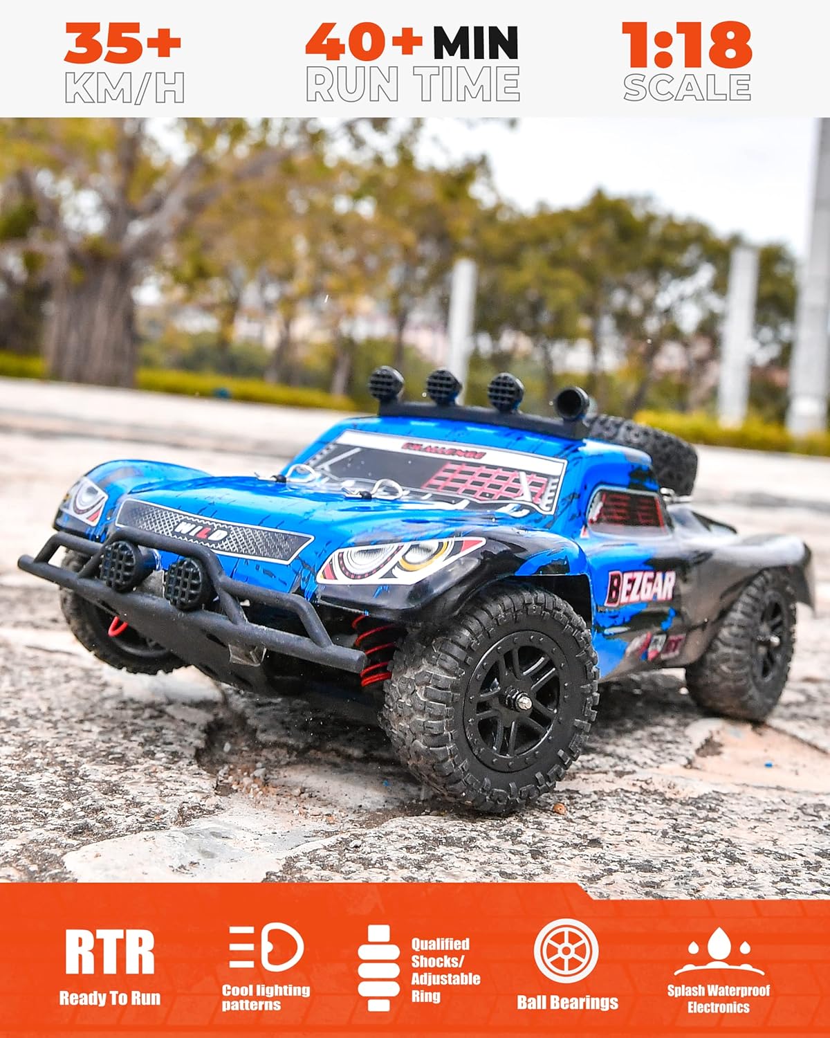 1:18 Scale 4WD Remote Control Truck with 2 Rechargeable Batteries R540423