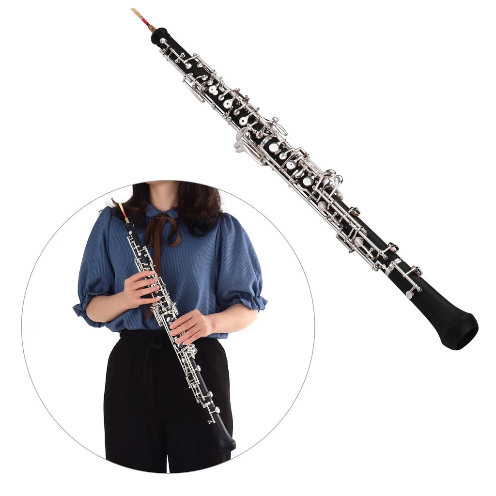 Nickel-plated Semi-automatic Oboe with Case and Cleaning Cloth Z349