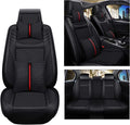 Black Faux Leather Full Set Car Seat Covers for 5 Seats M261