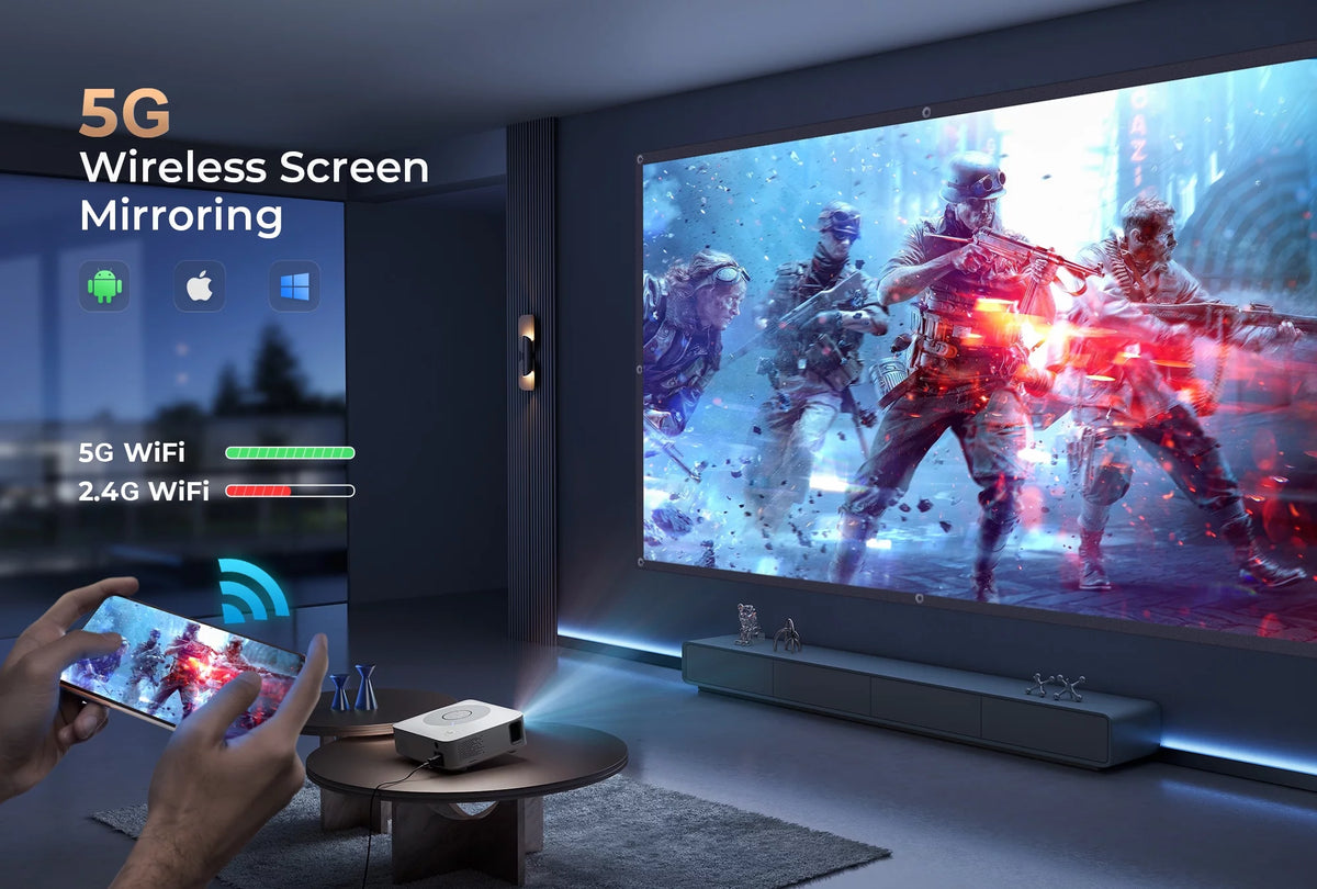 Native 1080P 5G WiFi Projector R605