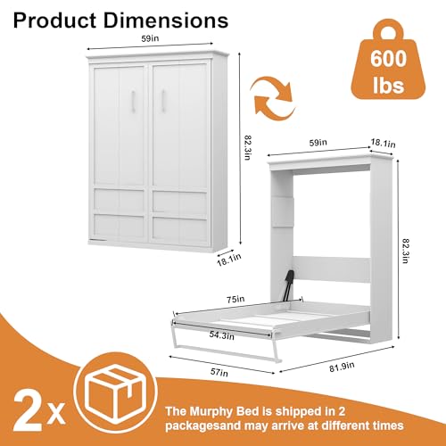 Full Space Saving Wall Murphy Bed G6847