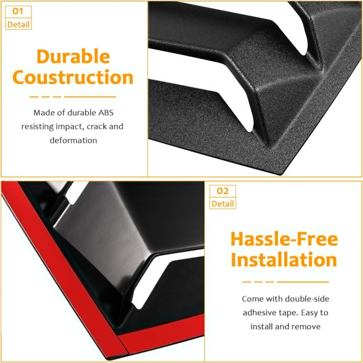 Rear Window Louver ABS Matte Black Y998843