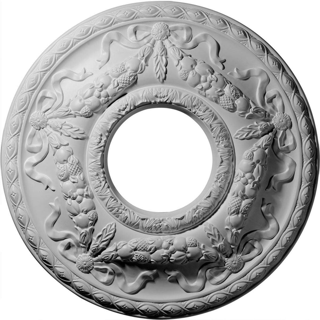 22 1/8 inchod x 7 1/4 inchid x 1 3/4 inchp Hand-Painted Gold Ceiling Medallion Y362