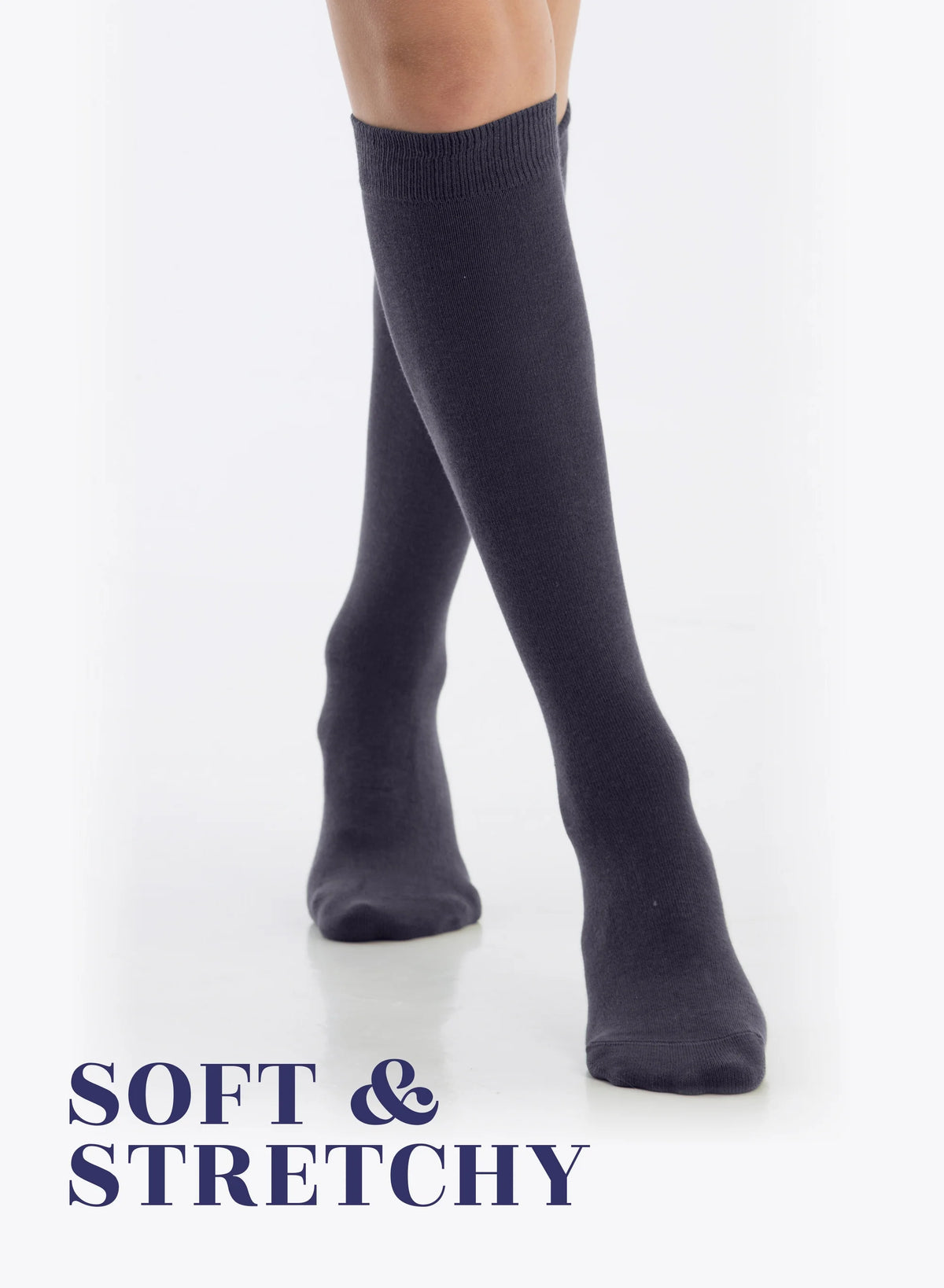 Charcoal Grey 4 Pairs Bamboo Knee High Socks Z368