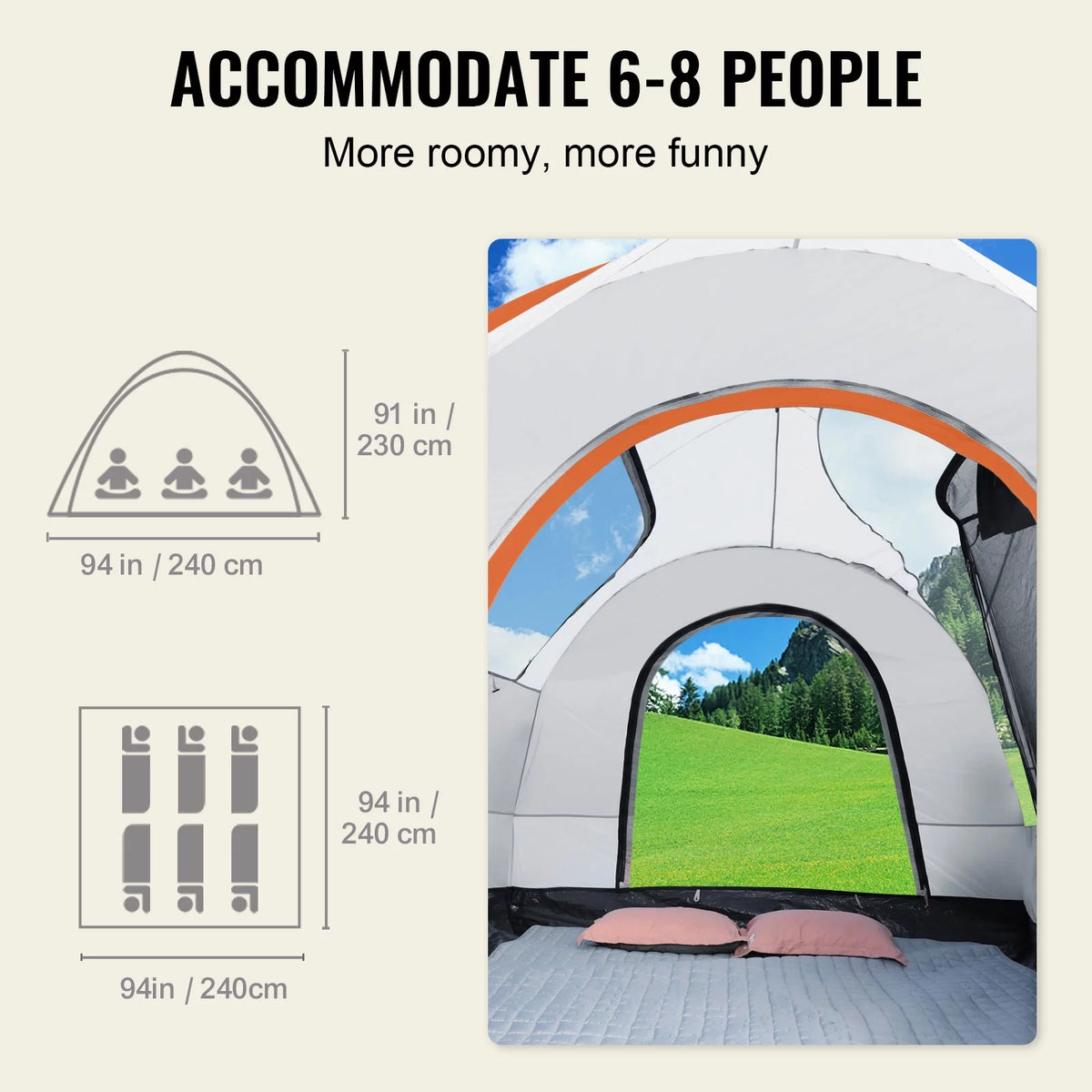 Waterproof SUV Camping Tent with Rainfly Carry Bag V376