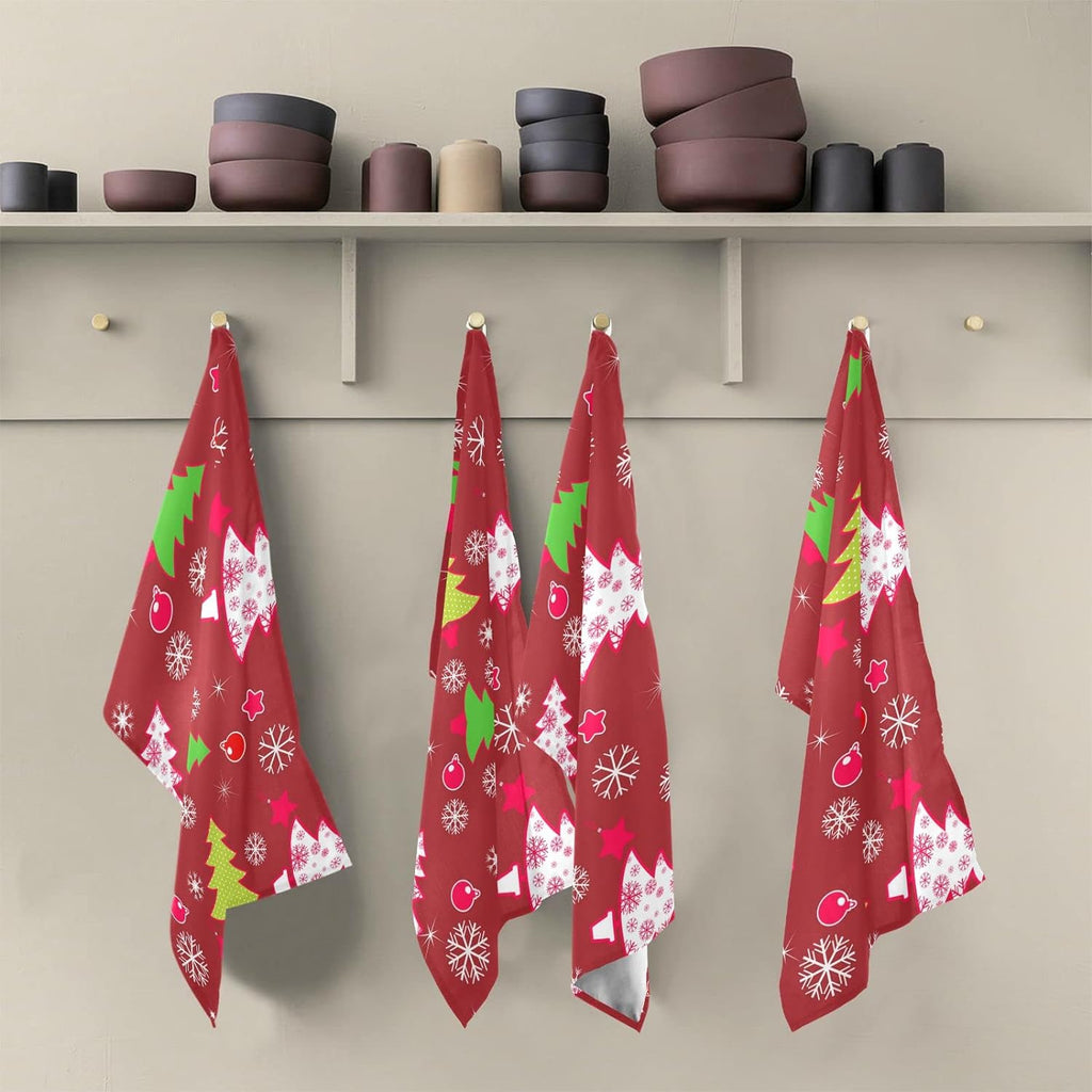 Red Green Kitchen Towels Set of 6 Dishcloths 28'' x 18'' X956