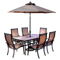 7-Piece Tile-Top Outdoor Dining Set with Chairs and Umbrella L876181