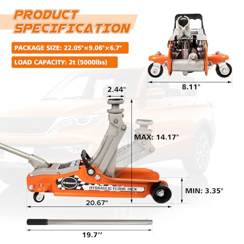 2.5 Ton Low Profile Hydraulic Steel Floor Jack M107