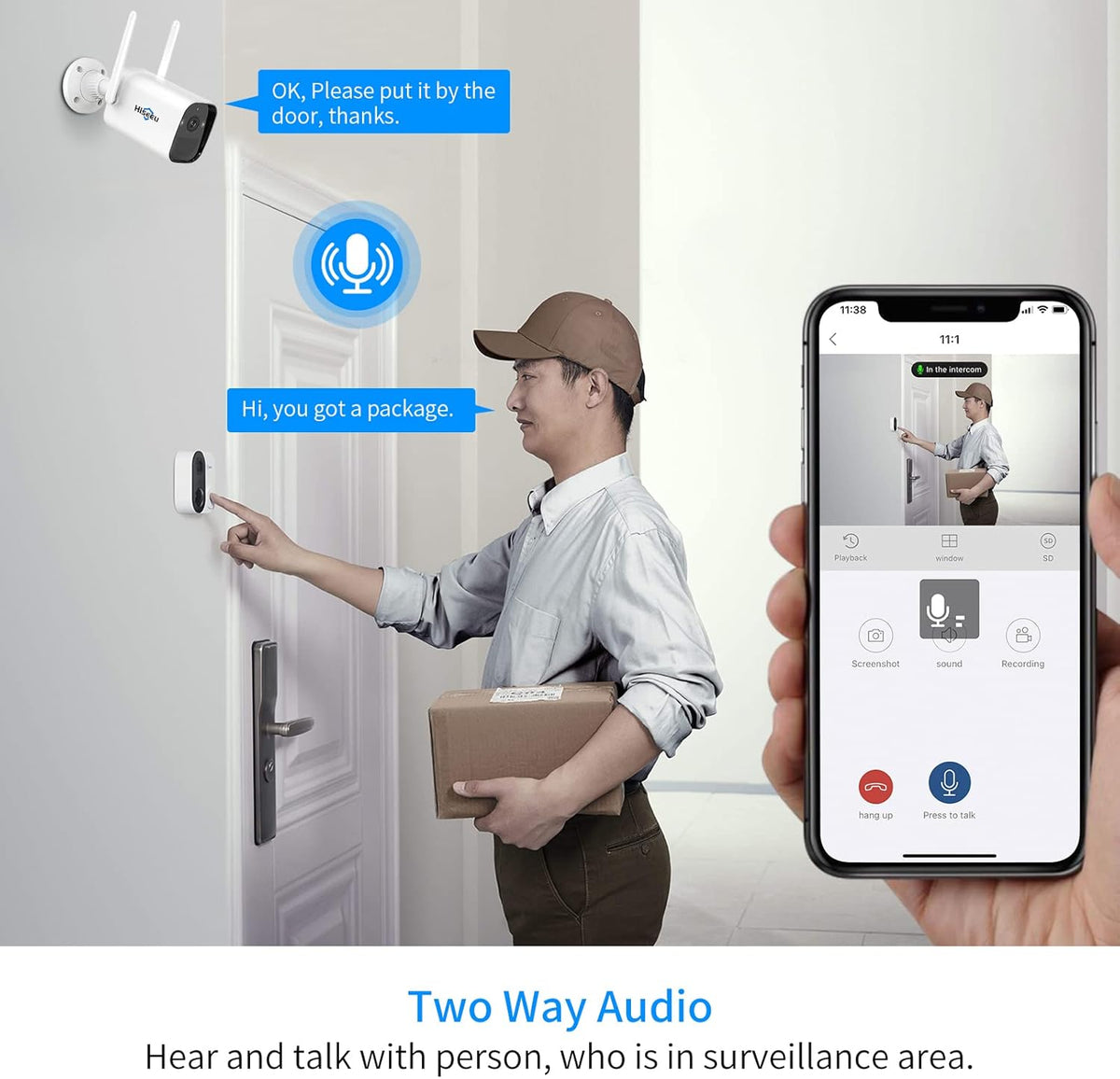 3MP Rechargeable Battery Powered Security Camera with 2 Way Audio Z25239