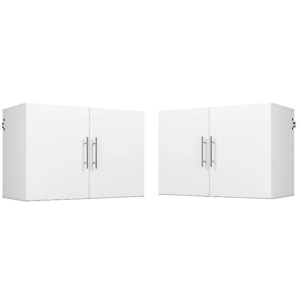 2 Piece 36" Height Wall Mounted Garage Cabinet Set in White A43233