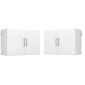 2 Piece 36" Height Wall Mounted Garage Cabinet Set in White A43233