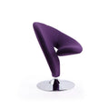Purple Fabric Swivel Accent Chair A871
