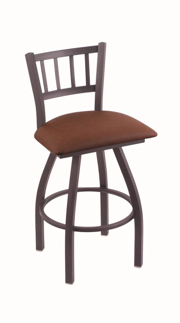 Pewter Swivel Stool with Adobe Seat Y1368