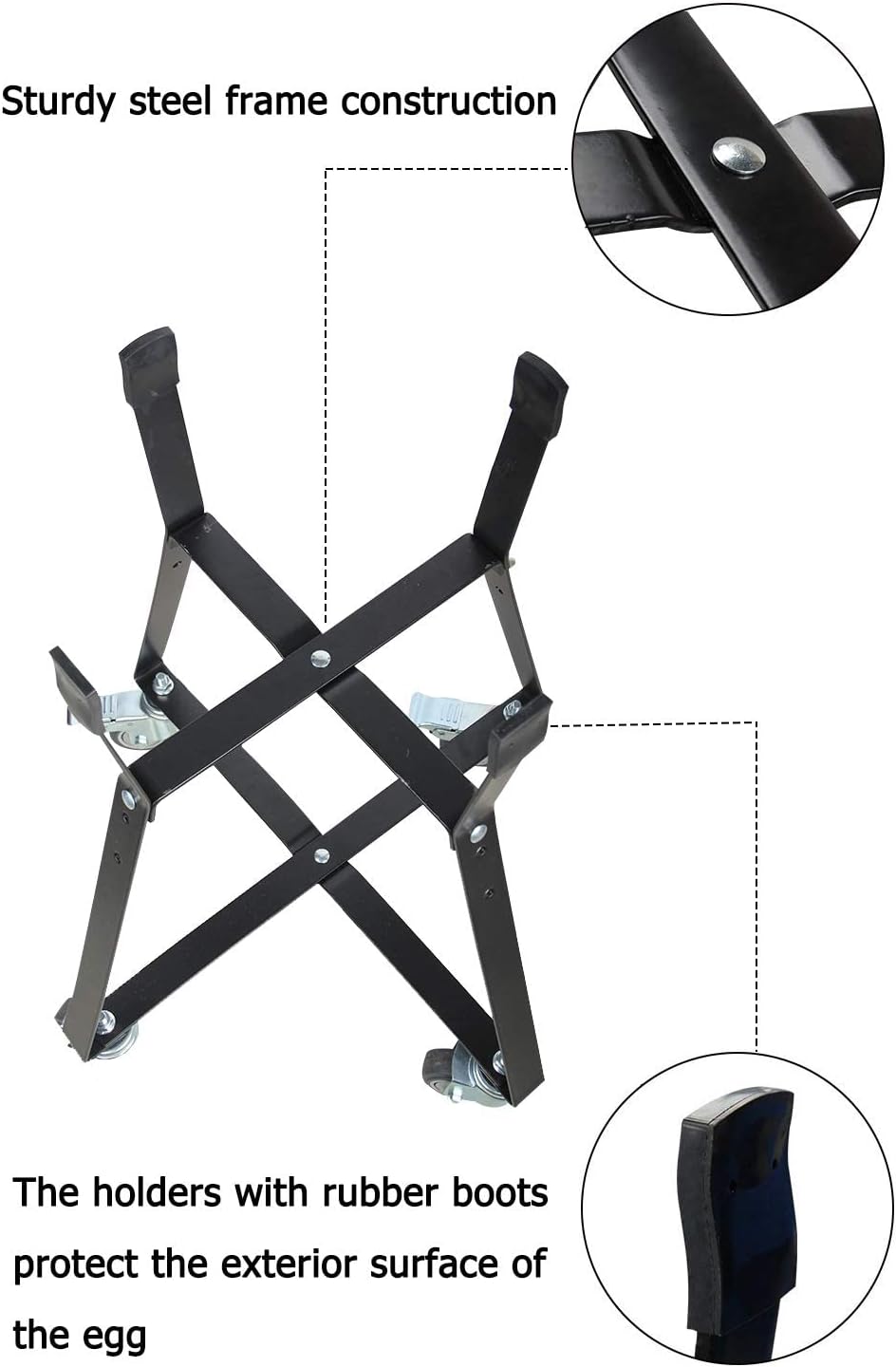 Rolling Cart with Heavy Duty Locking Caster Wheels Powder Coated Steel A475